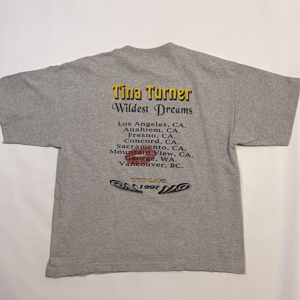 Vintage Tina Turner Wildest Dreams Shirt Mens XL Gray 1997 Tour Concert 90s - Picture 9 of 11